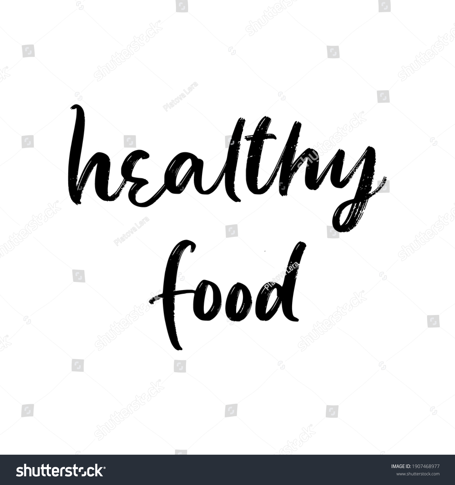 Healthy Food Vector Hand Lettering Healthy Stock Vector Royalty Free