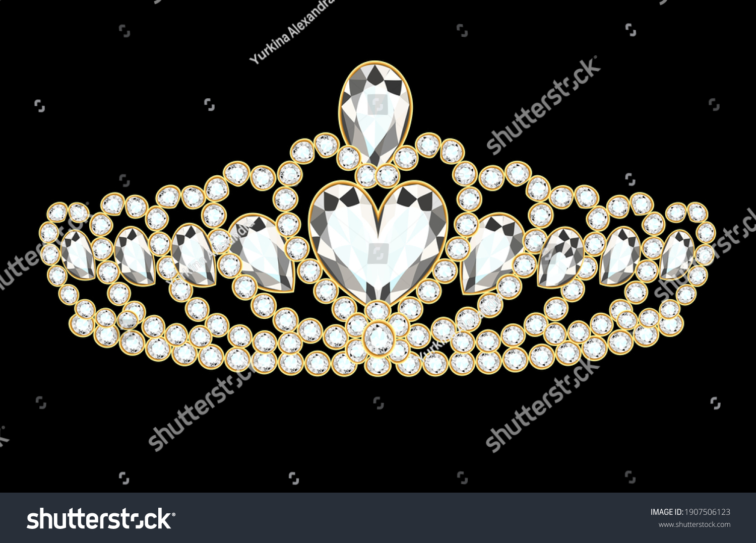 Illustration Womens Gold Diadem Tiara Precious: เวกเตอร์สต็อก (ปลอดค่า ...