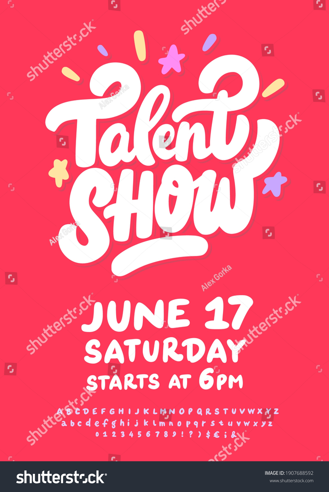 Talent Show Vector Lettering Invitation Stock Vector (Royalty Free ...