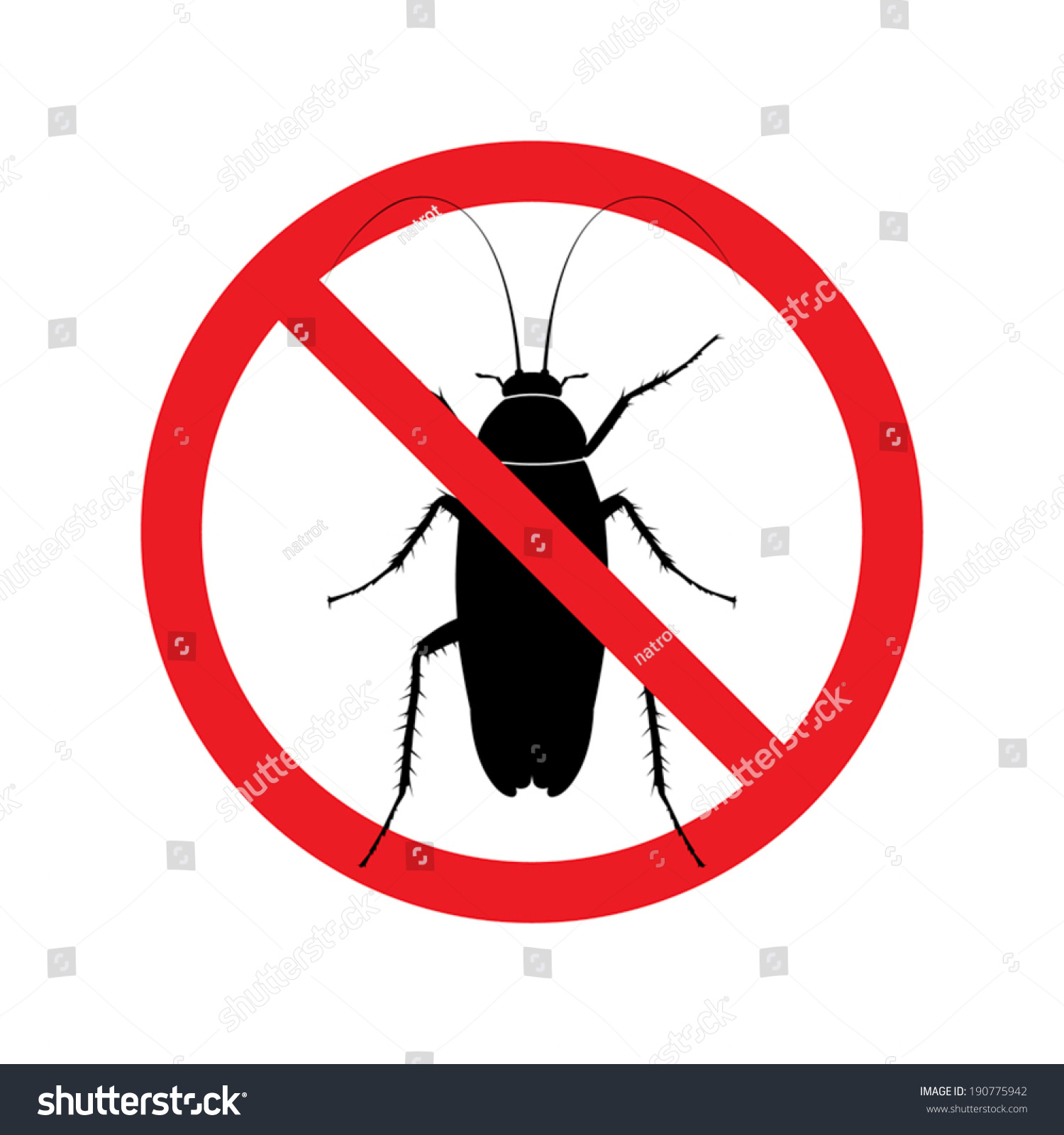 Cockroach Warning Signs Stock Vector (Royalty Free) 190775942 ...