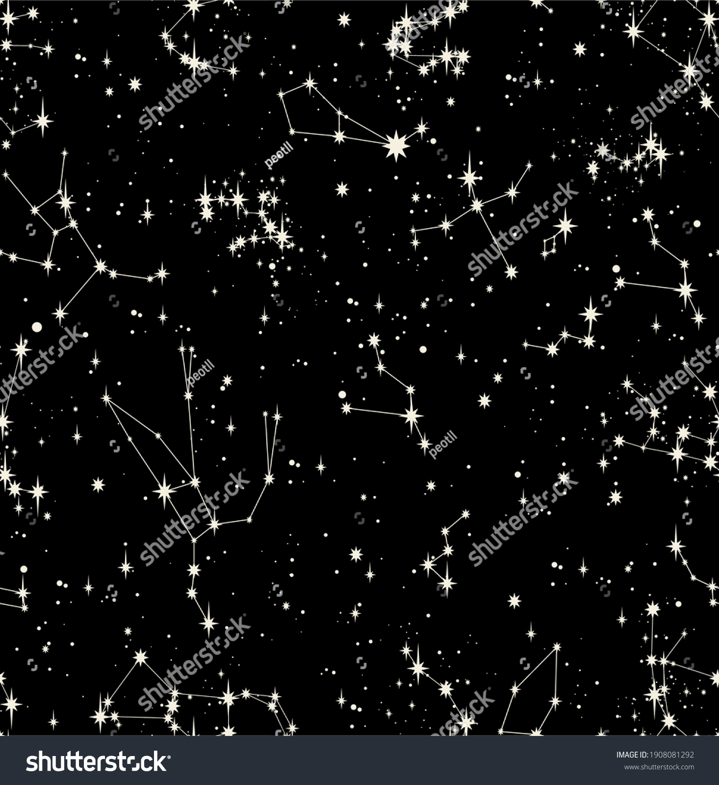 Star Constellation Zodiac Space Stellar Seamless Stock Vector (Royalty ...