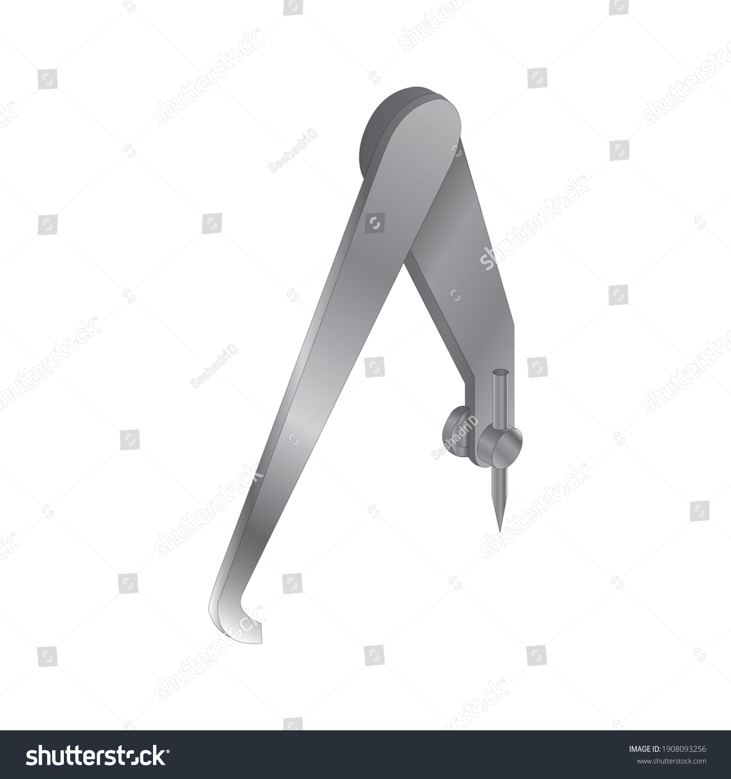 Jenny Caliper Fixed Joint Caliper Hermaphrodite Stock Vector (Royalty