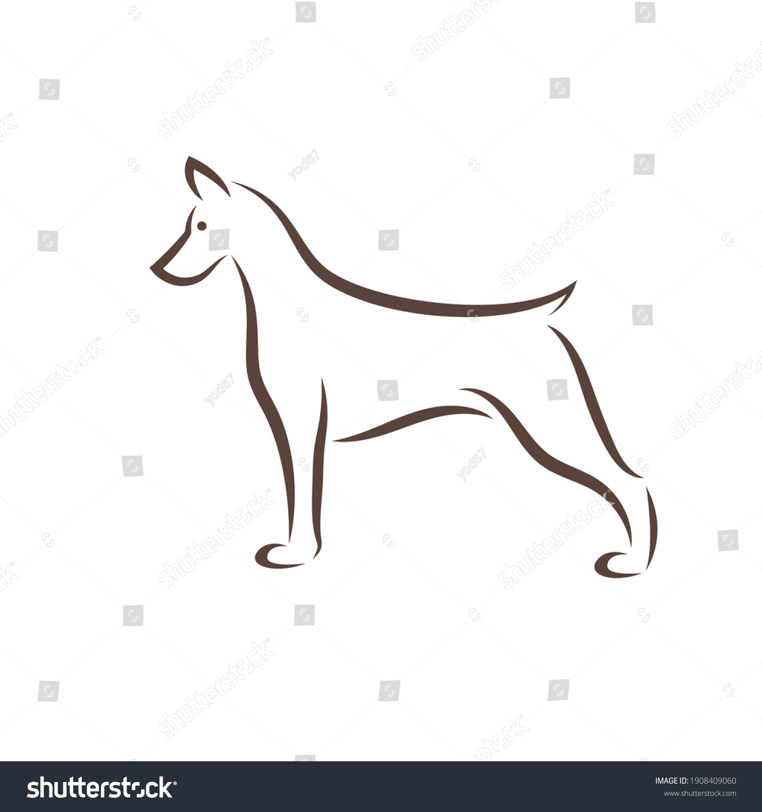 Vector Doberman Pinscher Dog Design On Stock Vector (Royalty Free ...