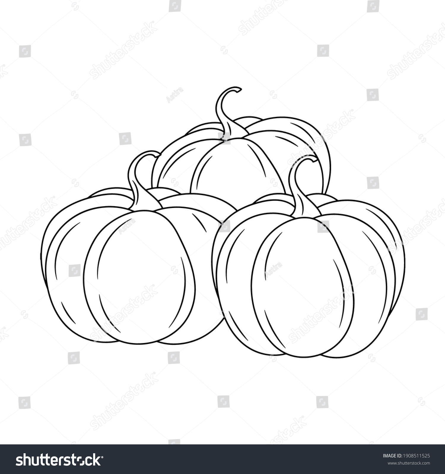 Pumpkin Vector Sign Linear Style Pictogram Stock Vector (Royalty Free ...