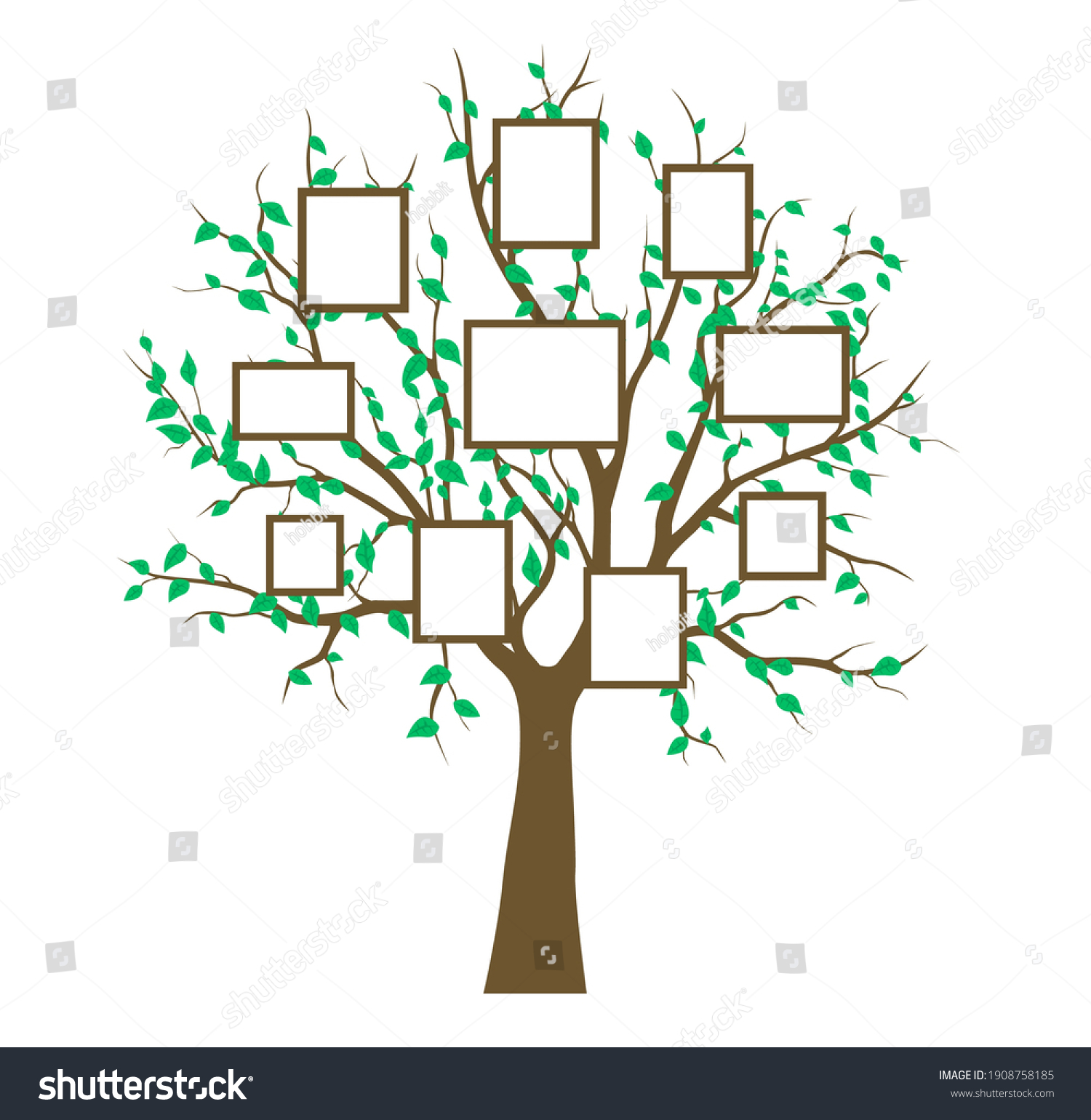 Frame Tree Family Vintage Nature Print Stock Vector (royalty Free 