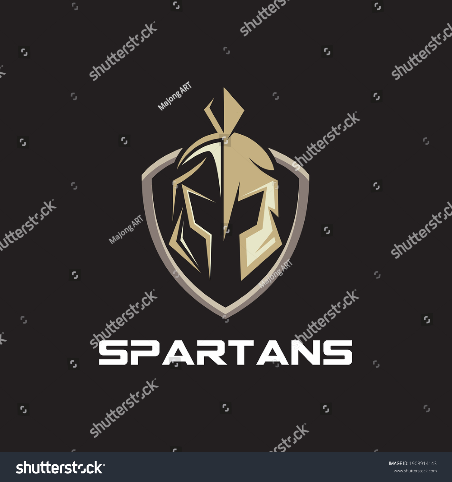 Shield Helmet Spartan Warrior Symbol Emblem Stock Vector (Royalty Free ...
