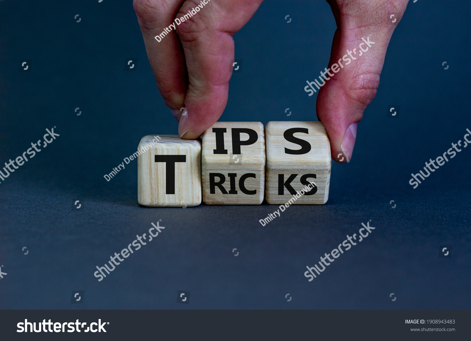 Tips Tricks Symbol Businessman Turns Cubes Stock Photo 1908943483 ...