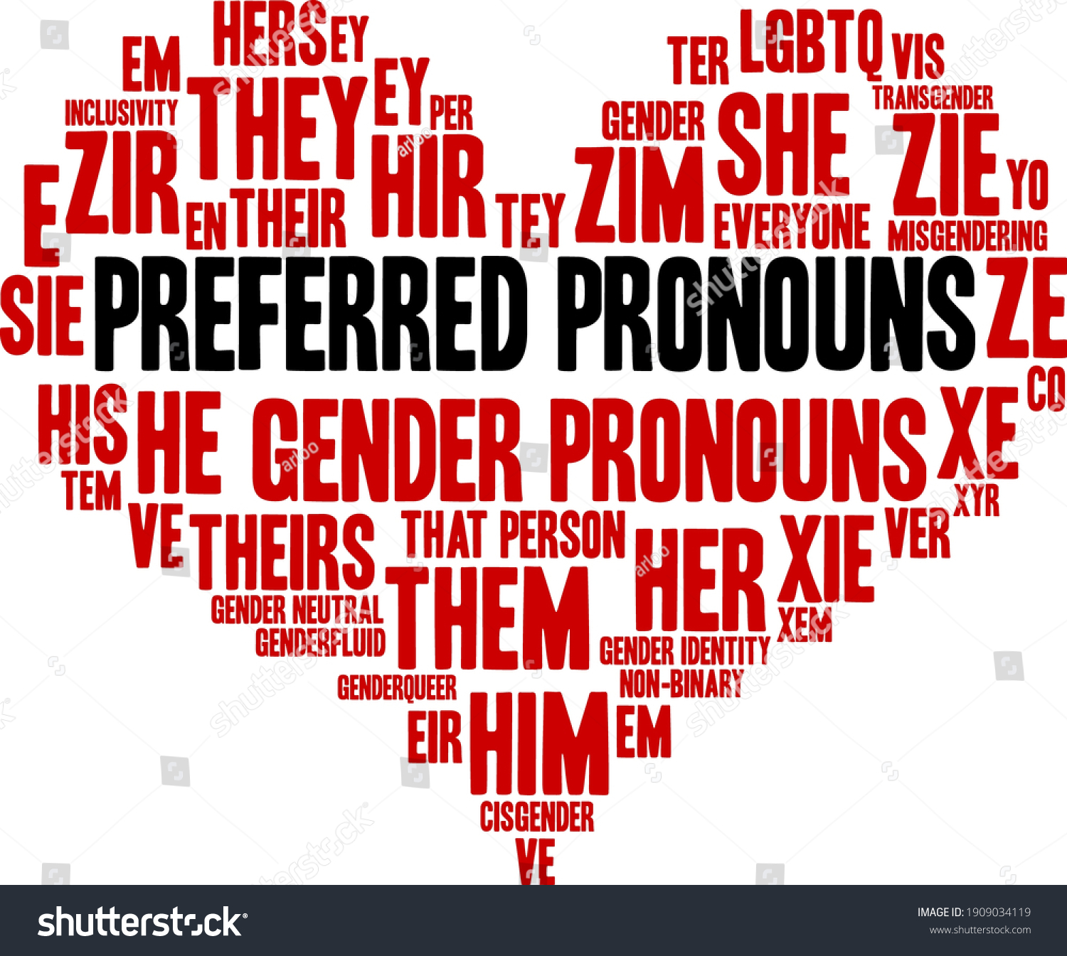 Preferred Pronouns On White Background Stock Vector (Royalty Free ...