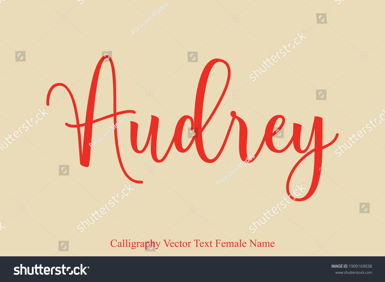 Audrey Female Name Stylish Lettering Cursive Stock Vector Royalty Free 1909169038 Shutterstock 4788