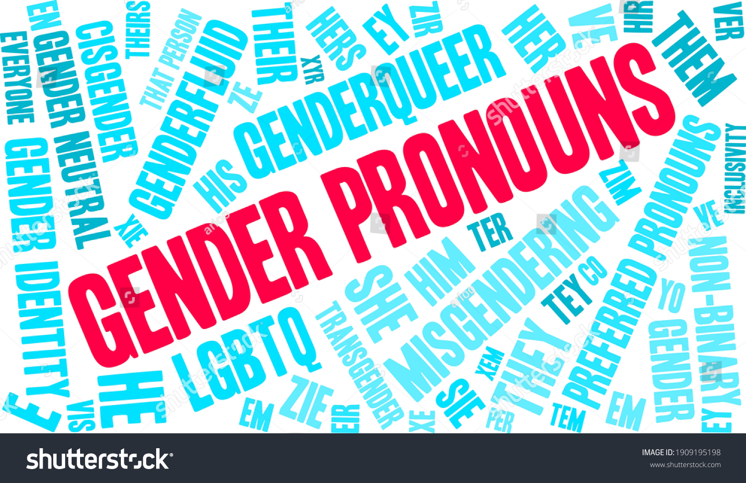 Gender Pronouns Word Cloud On White Stock Vector Royalty Free