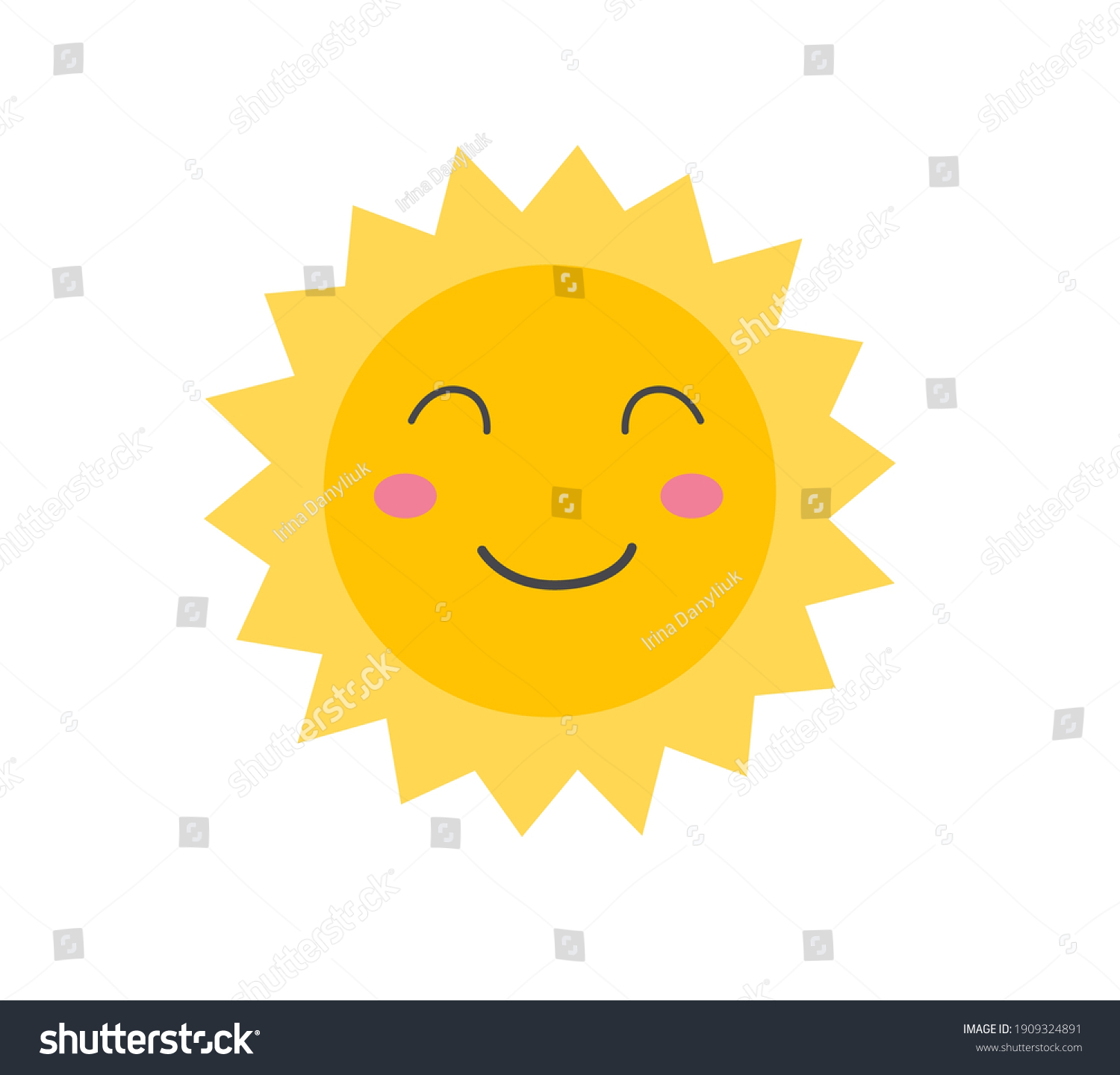 Funny Sun Icon Illustration Isolated On Stock Vector (Royalty Free ...