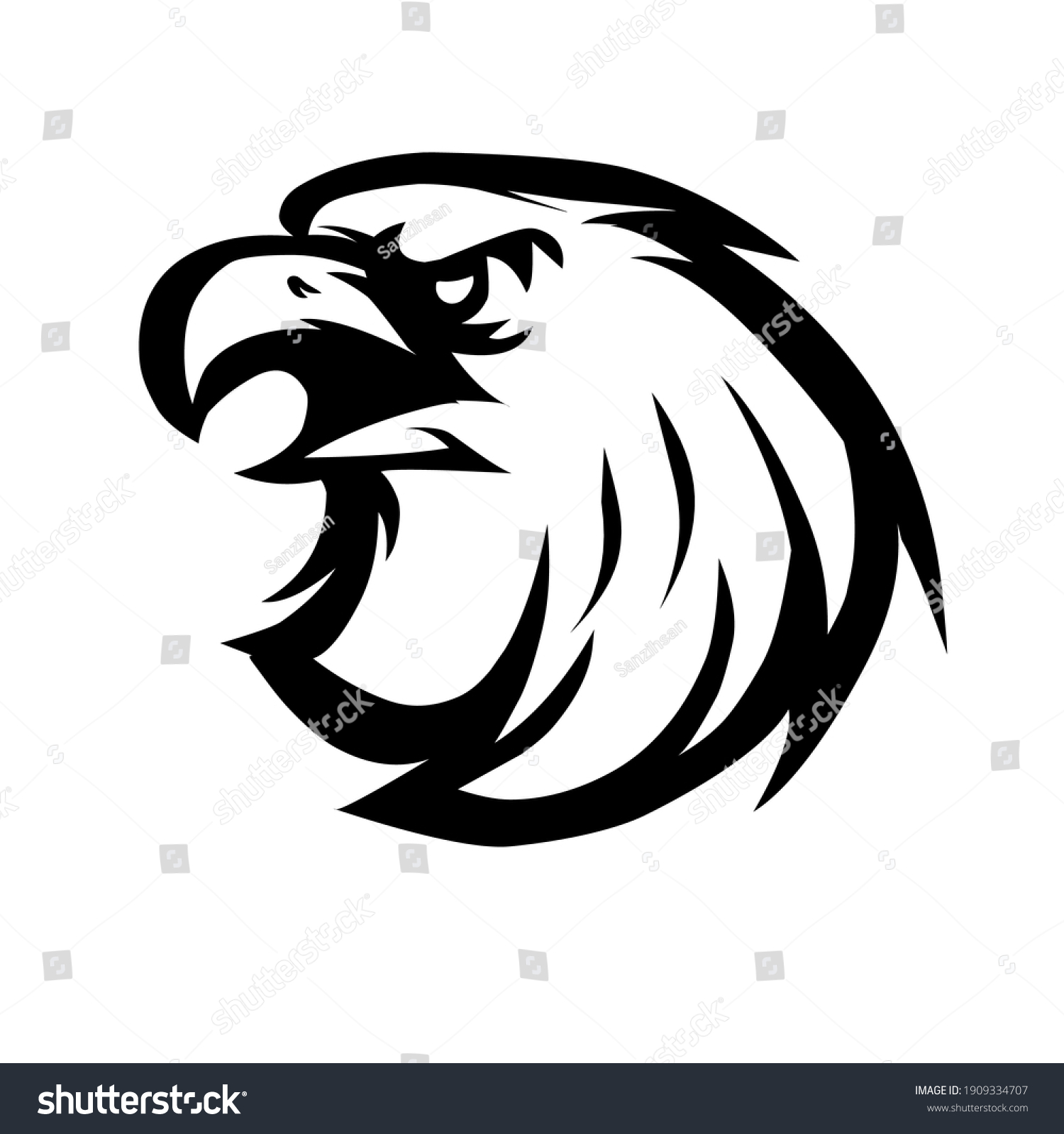 Illustration Line Art Eagle Image Stock Vector (Royalty Free ...