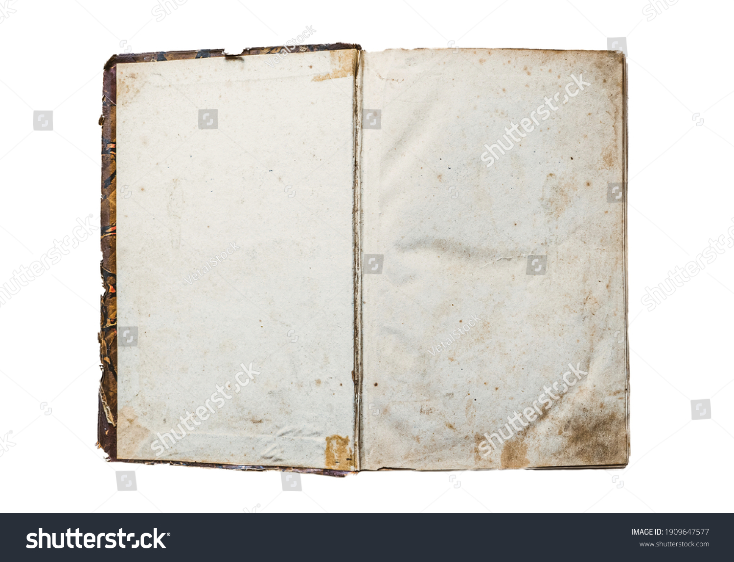 Open Old Book Template Used Paper Stock Photo 1909647577 | Shutterstock