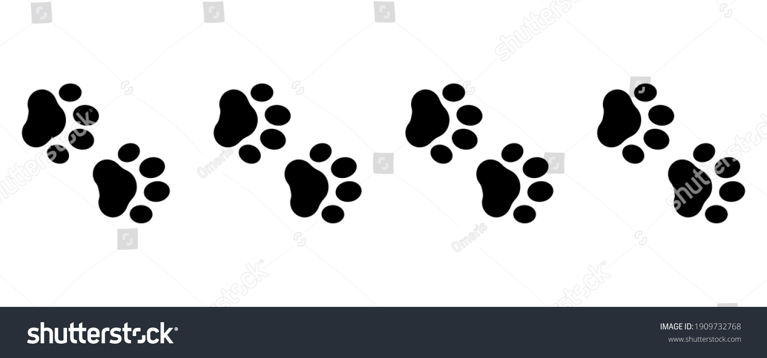 Cute Animal Foot Dog Seamless Pattern Stock Vector (Royalty Free ...