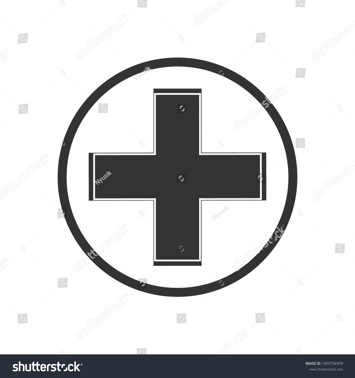 Cross Circle Icon Vector Illustration Stock Vector (Royalty Free ...