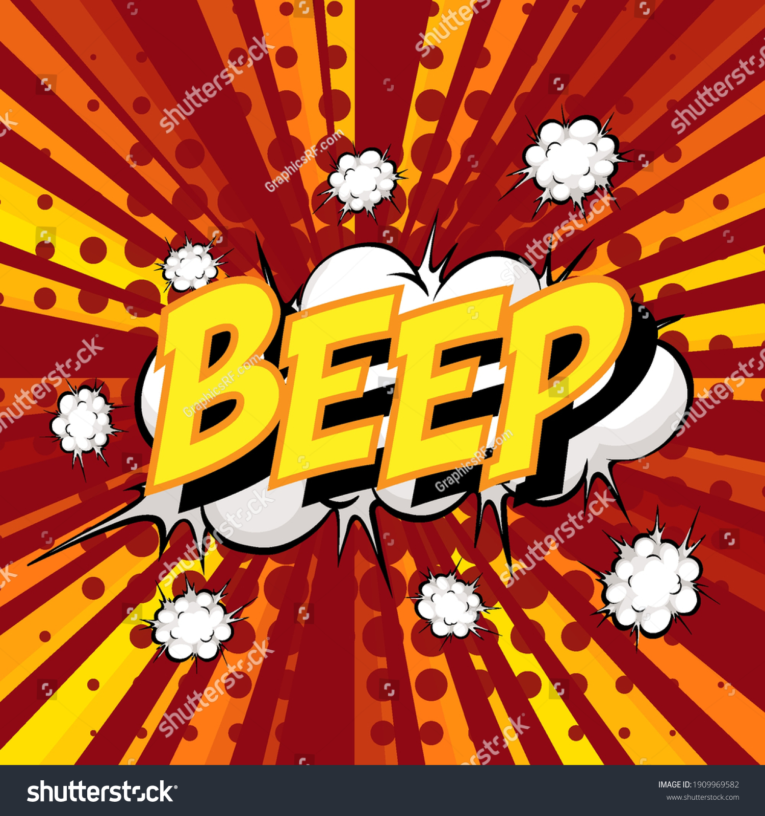 Beep Wording Comic Speech Bubble On Stock Vector (Royalty Free ...