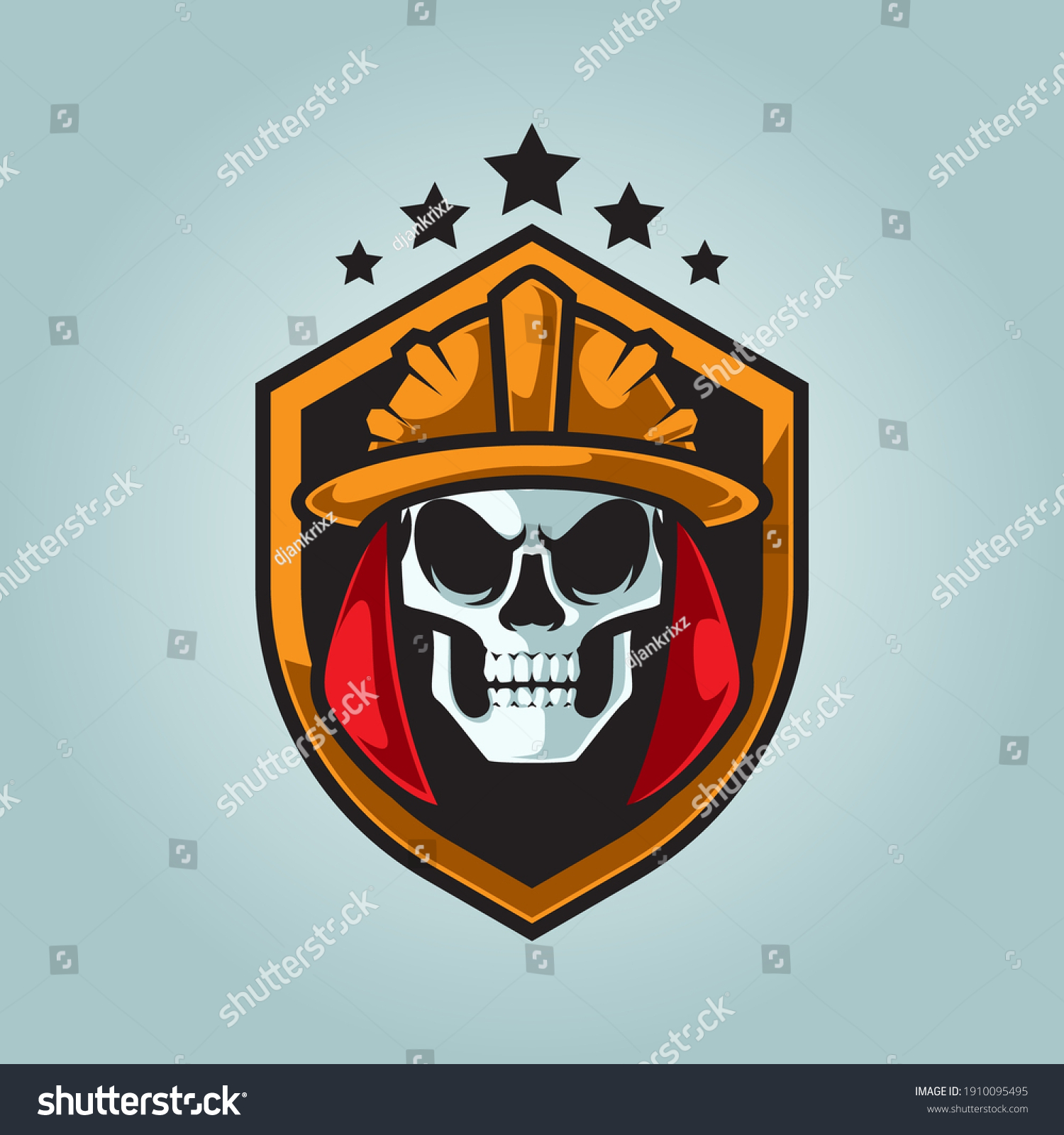 Fire Fighter Skull Head Mascot Logo Stock Vector (Royalty Free ...