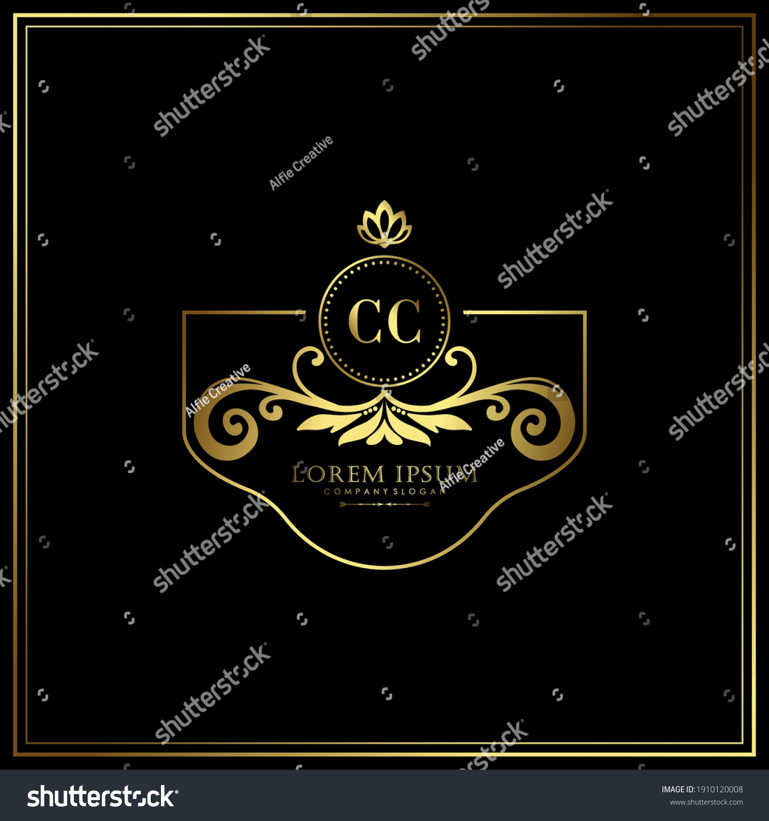 Cc Initial Letter Luxury Logo Template Stock Vector (Royalty Free ...