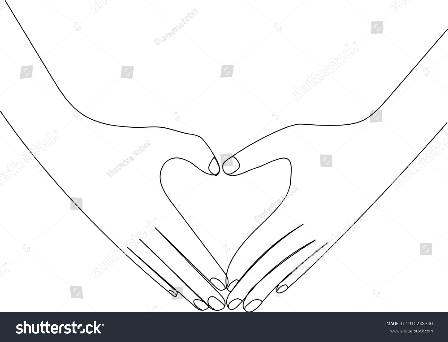 Heart Between Two Human Hands Meaning Stock Vector (Royalty Free ...