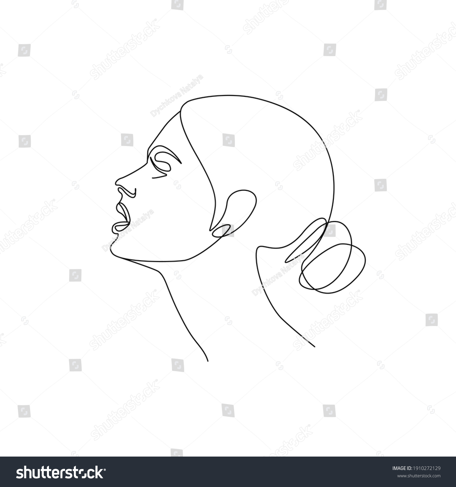 woman face line drawing