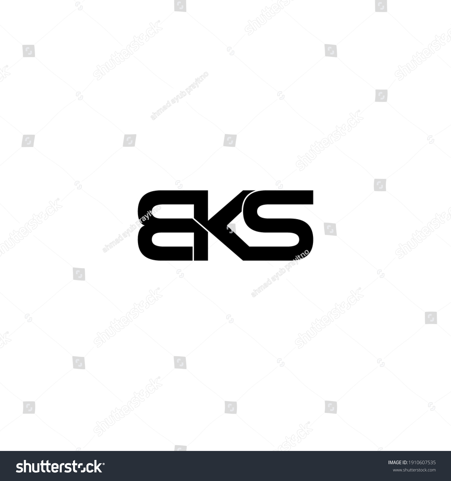 Bks Letter Original Monogram Logo Design Stock Vector (Royalty Free ...