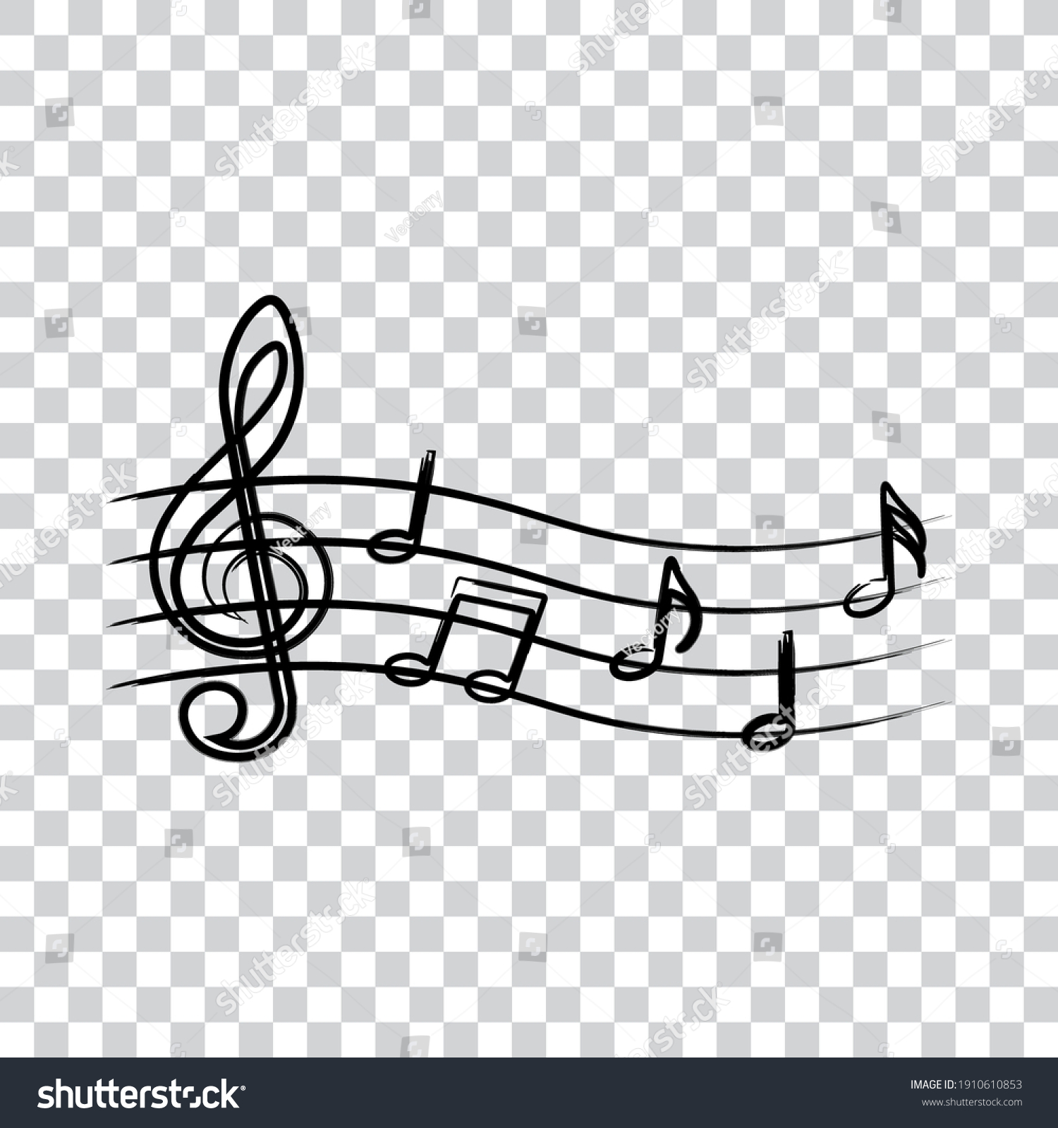 Music Notes Doodle Style Musical Design Stock Vector (Royalty Free ...