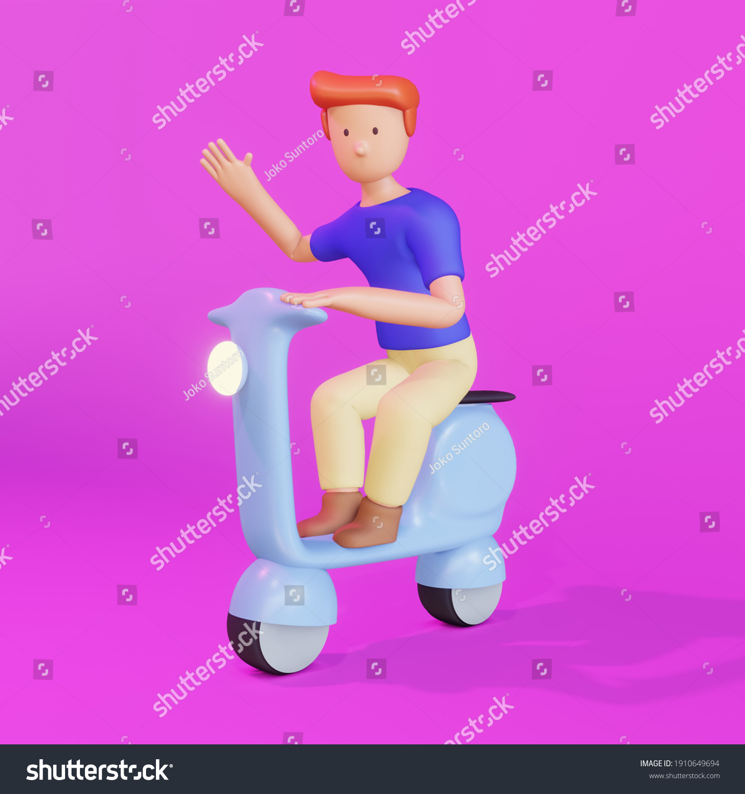 3d Illustration Male Character Riding Motorcycle Stock Illustration 1910649694 Shutterstock