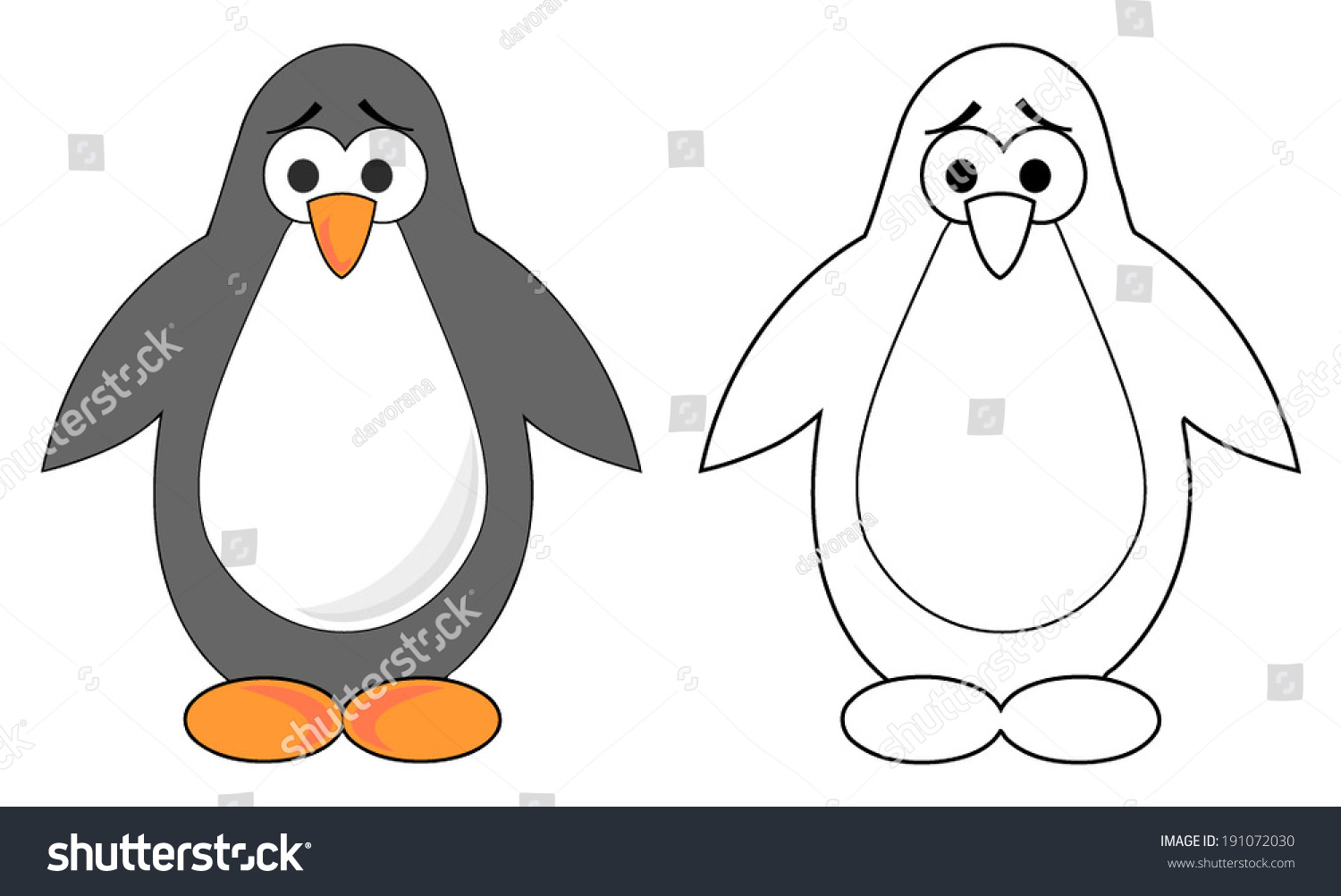 Раскрась по образцу пингвина