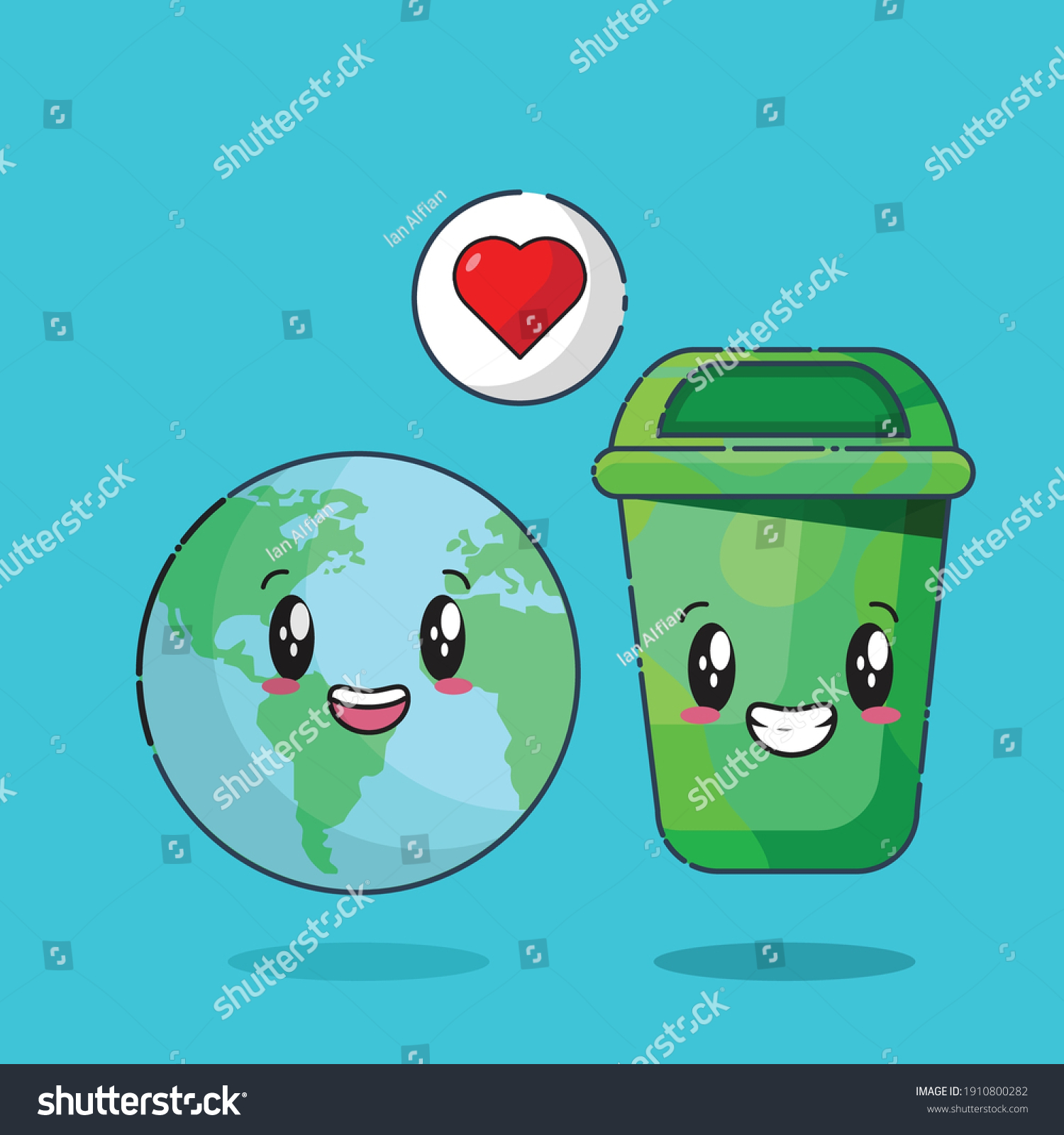 Trash Kawaii Character Flat Design Stock Vector (Royalty Free ...