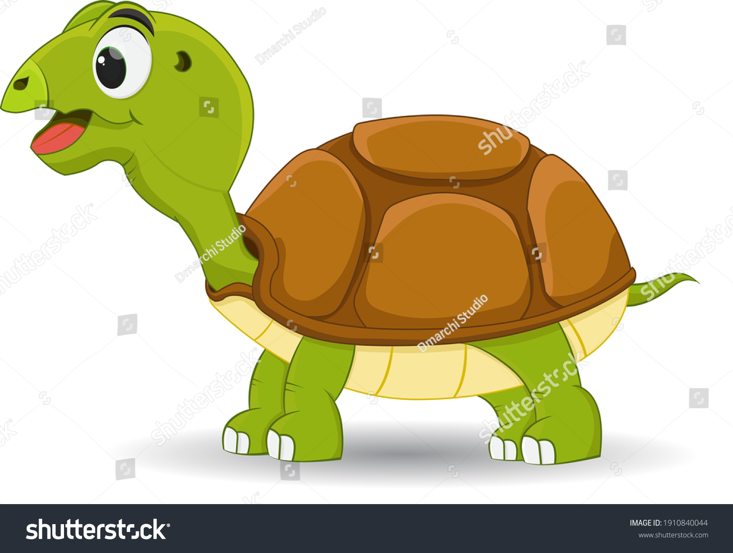 Cartoon Turtle Character Standing Isolated Stock Vector (Royalty Free ...