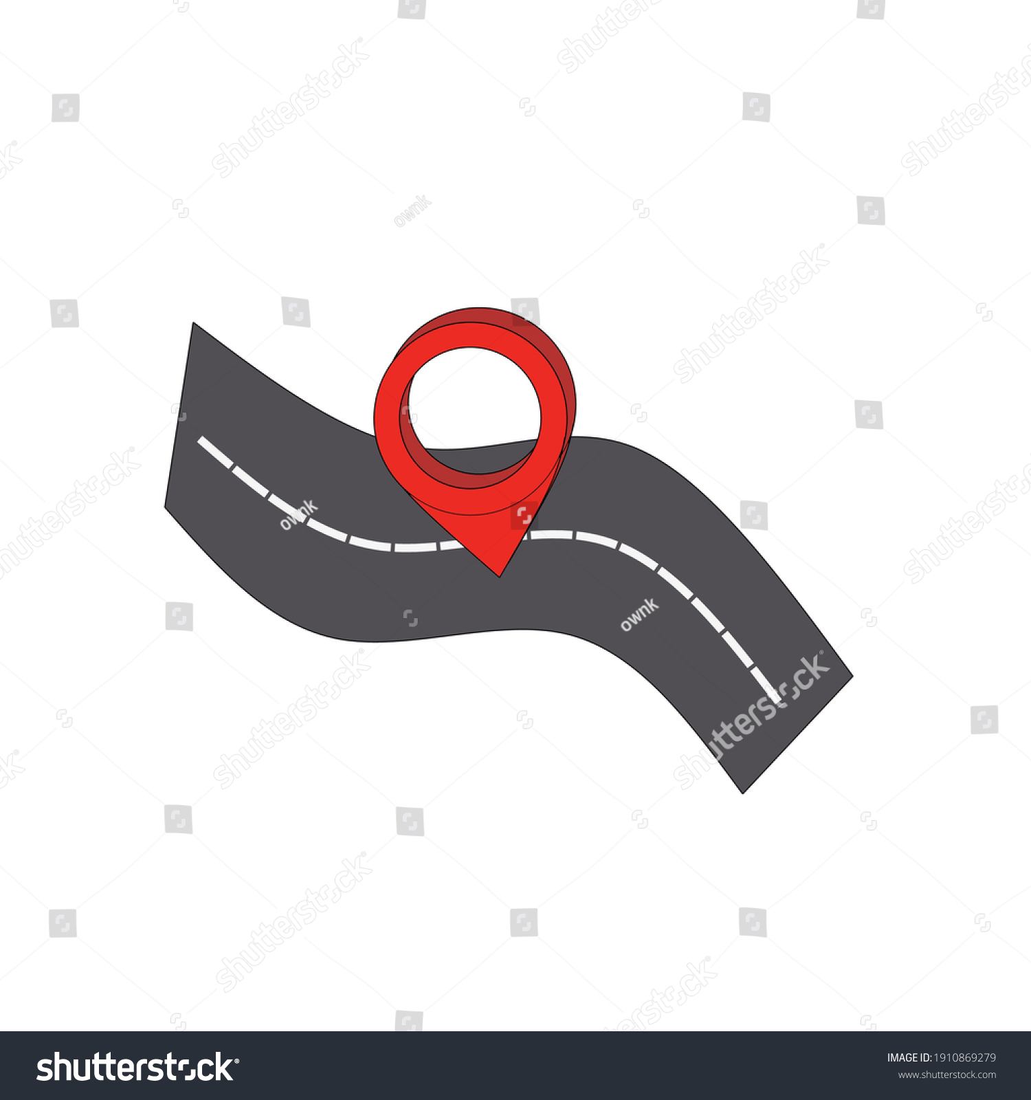 Vector Illustration Road Map Symbol Stock Vector (Royalty Free ...