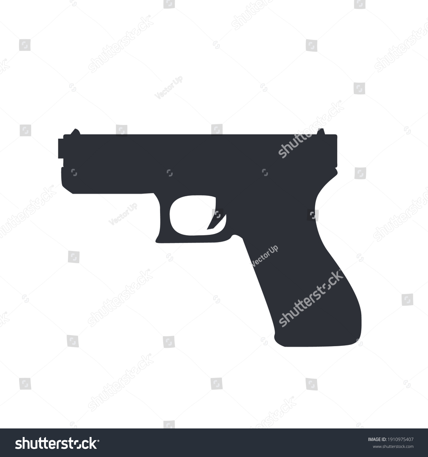 Pistol Gun Weapon Vector Illustration Black Stock Vector (Royalty Free ...