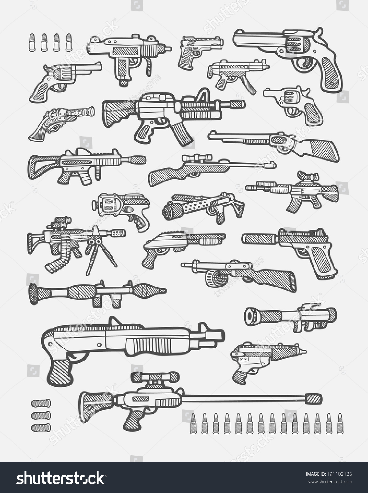 Огнестрельное оружие нарисовать