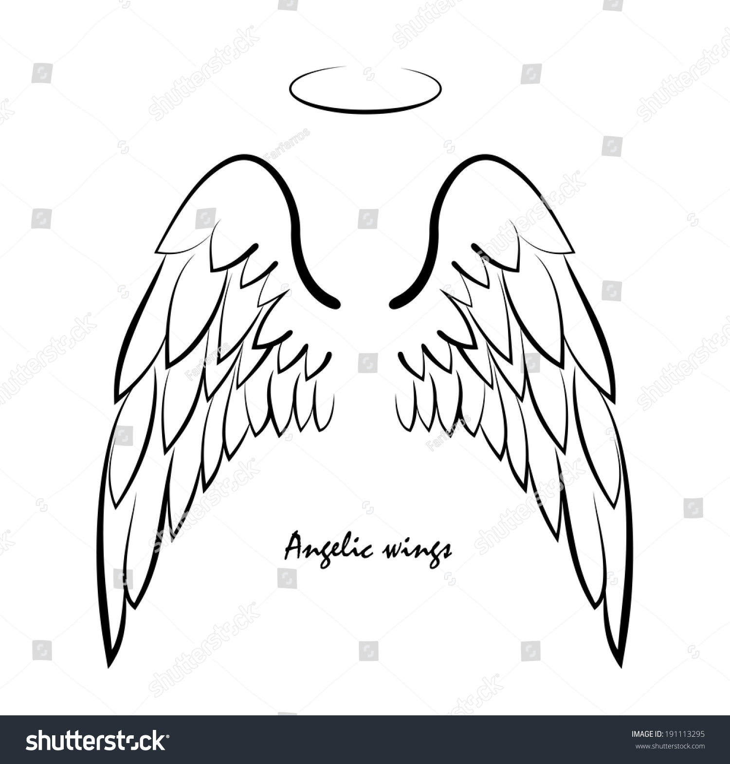 Ангельскими крыльями и нимбом тату