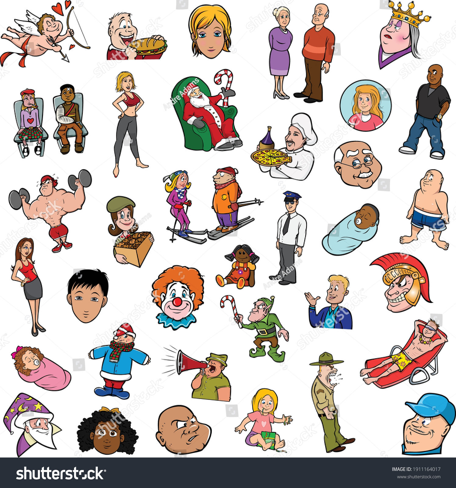 Cartoon Vector Illustration Random People Collection Stock Vector ...