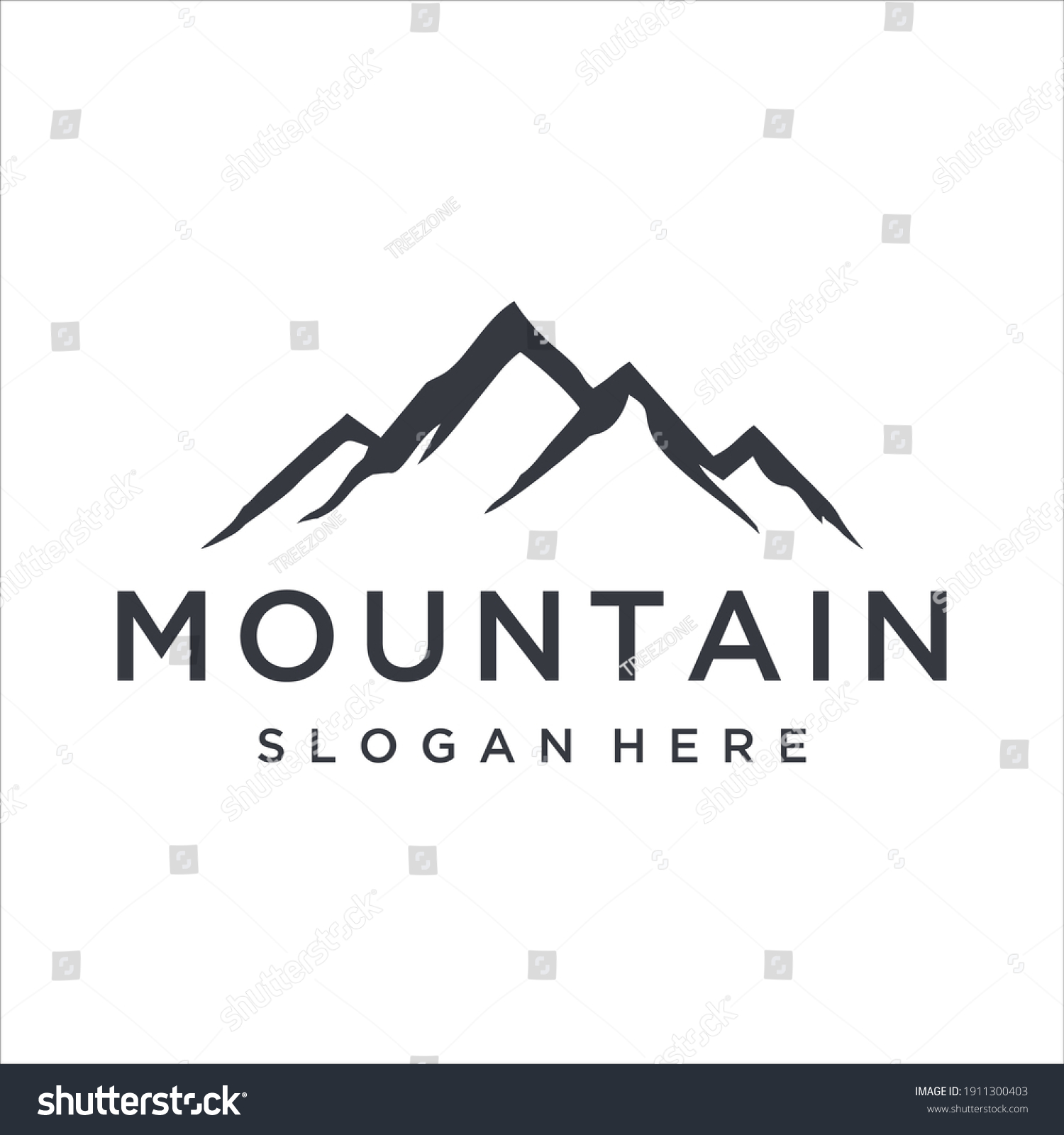 Black Mountain Logo Design Template Stock Vector (Royalty Free ...