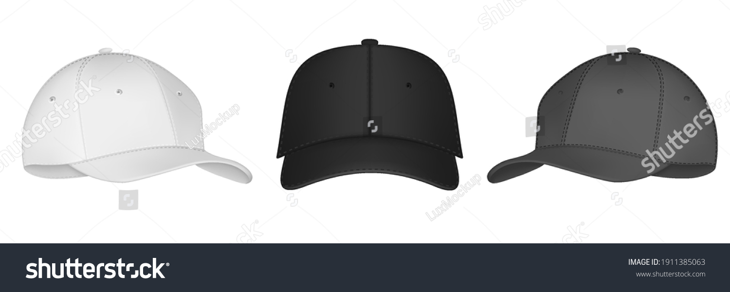 Vector Baseball Cap Front Side View Stock Vector (Royalty Free ...