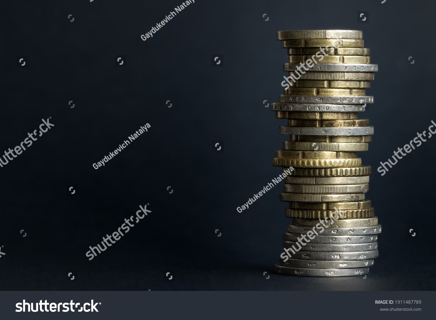 Euro Coins Different Denominations Messily Stacked Stock Photo ...
