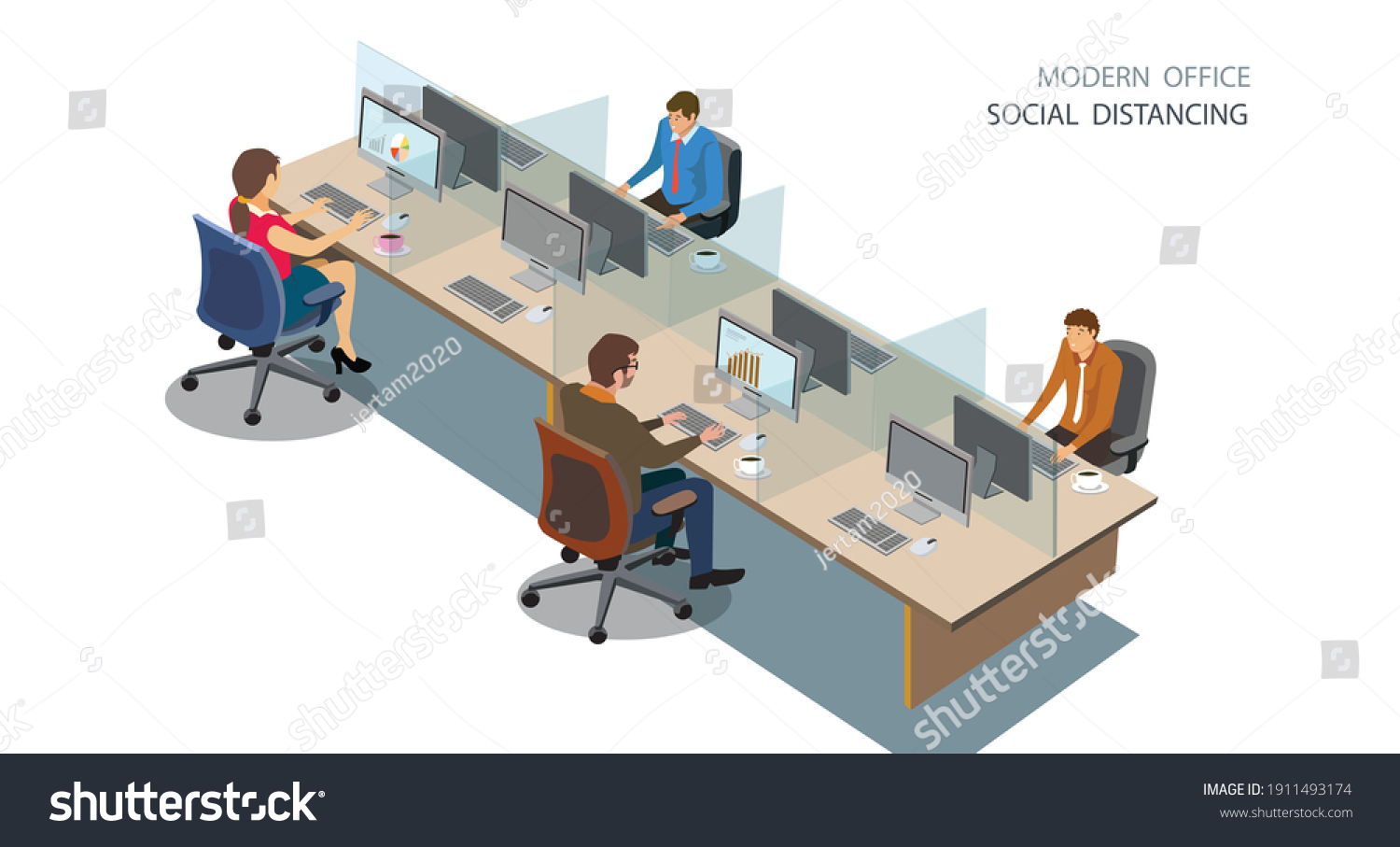 Modern Office Concept People Lifestyle After Stock Vector (Royalty Free ...