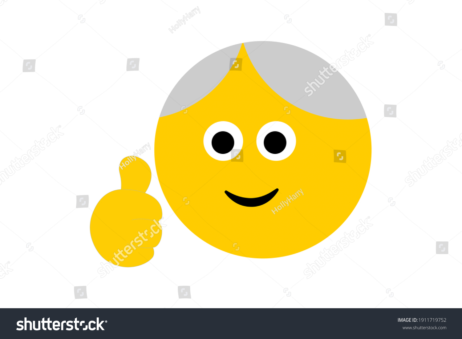 Senior Woman Emoji Thumbs Icon Stock Illustration 1911719752 | Shutterstock