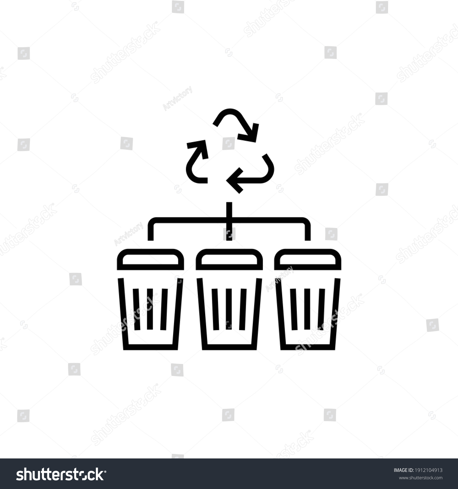 Waste Recycling Icon Garbage Sorting Vector Stock Vector (Royalty Free ...