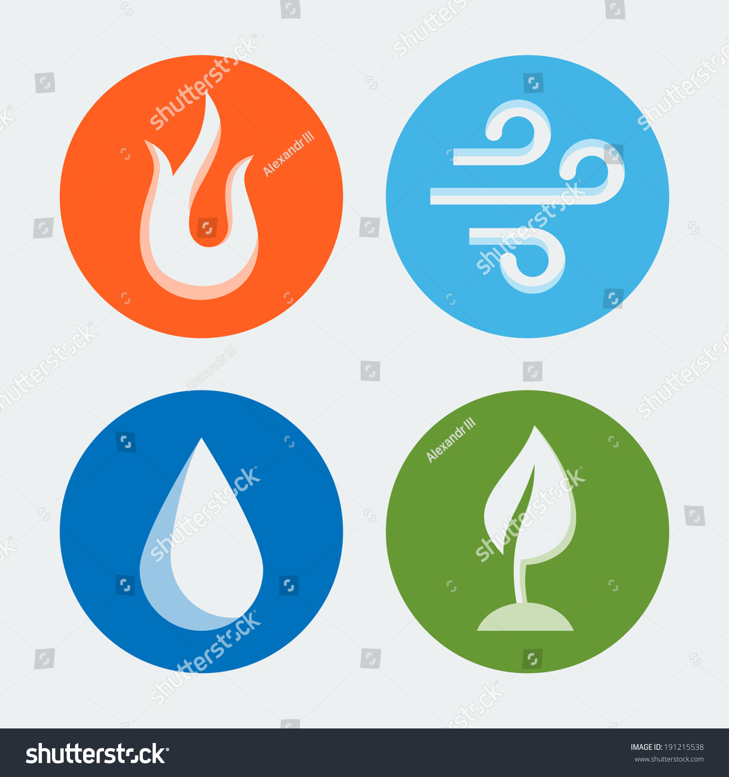 Four Elements Vector Icons Set 2 Stock Vector (Royalty Free) 191215538 ...