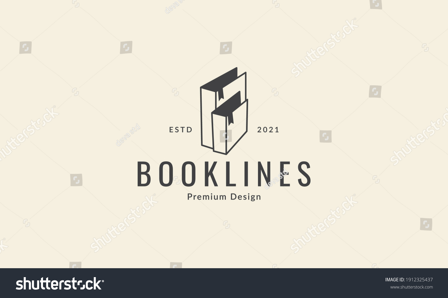 Simple Silhouette Double Book Logo Vector Stock Vector (royalty Free 