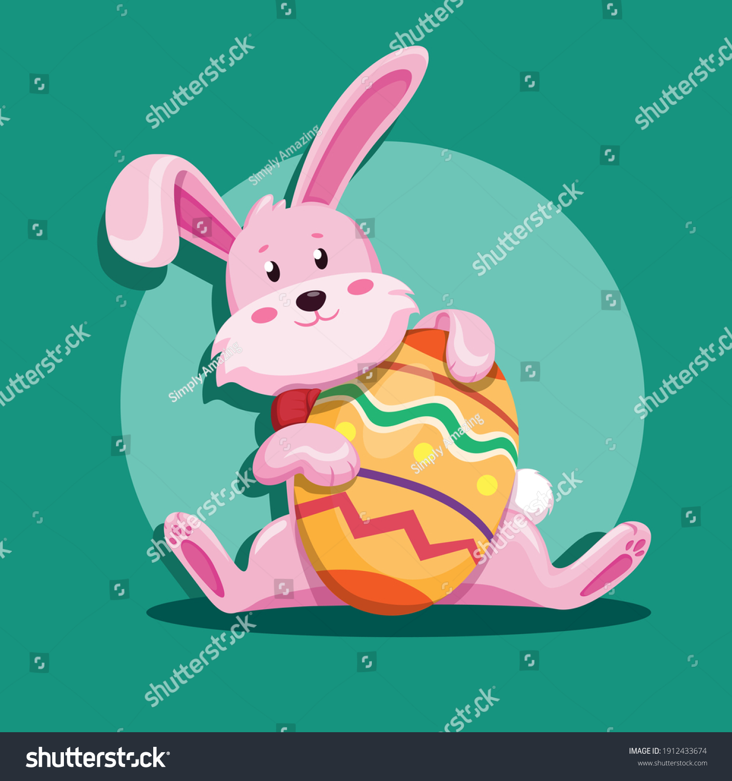 Easter Bunny Holding Egg Character Concept Stock Vector Royalty Free 1912433674 Shutterstock 