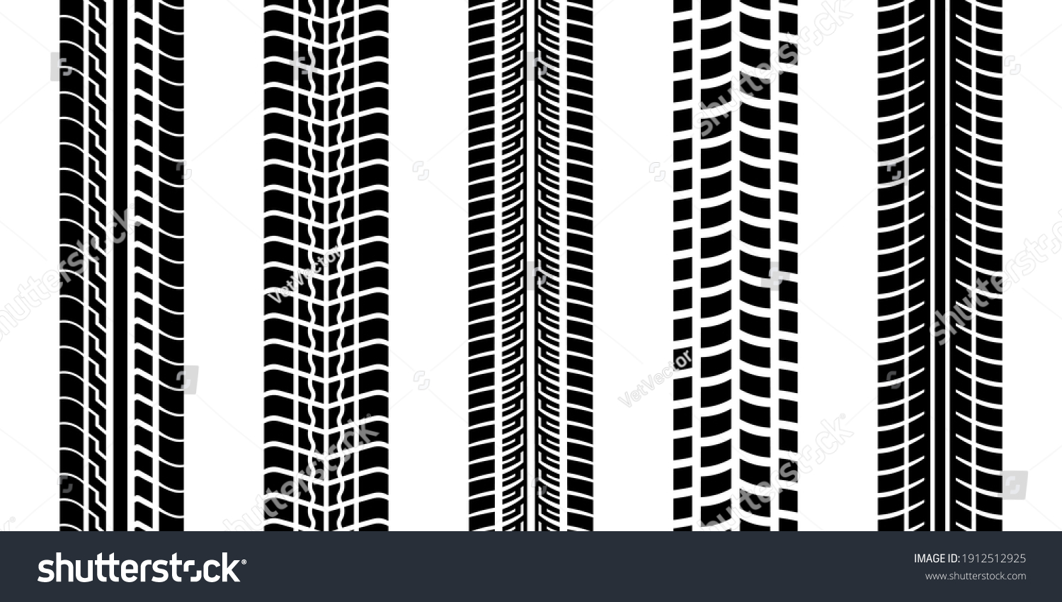 Tire Trace Track Wheels Braking Distances Stock Vector (royalty Free 