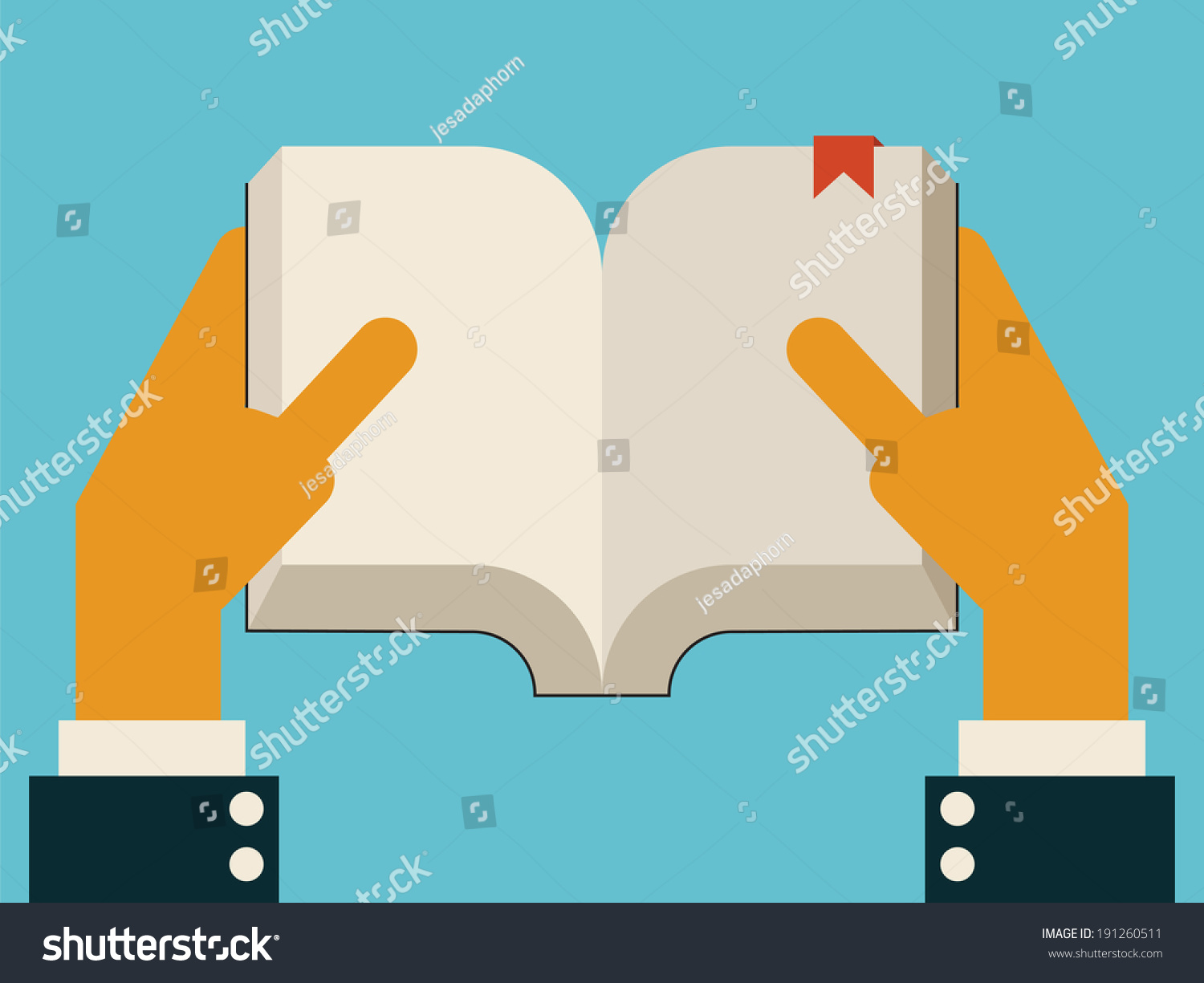 Businessman Hands Holding Empty Open Book Stock Vector (Royalty Free ...