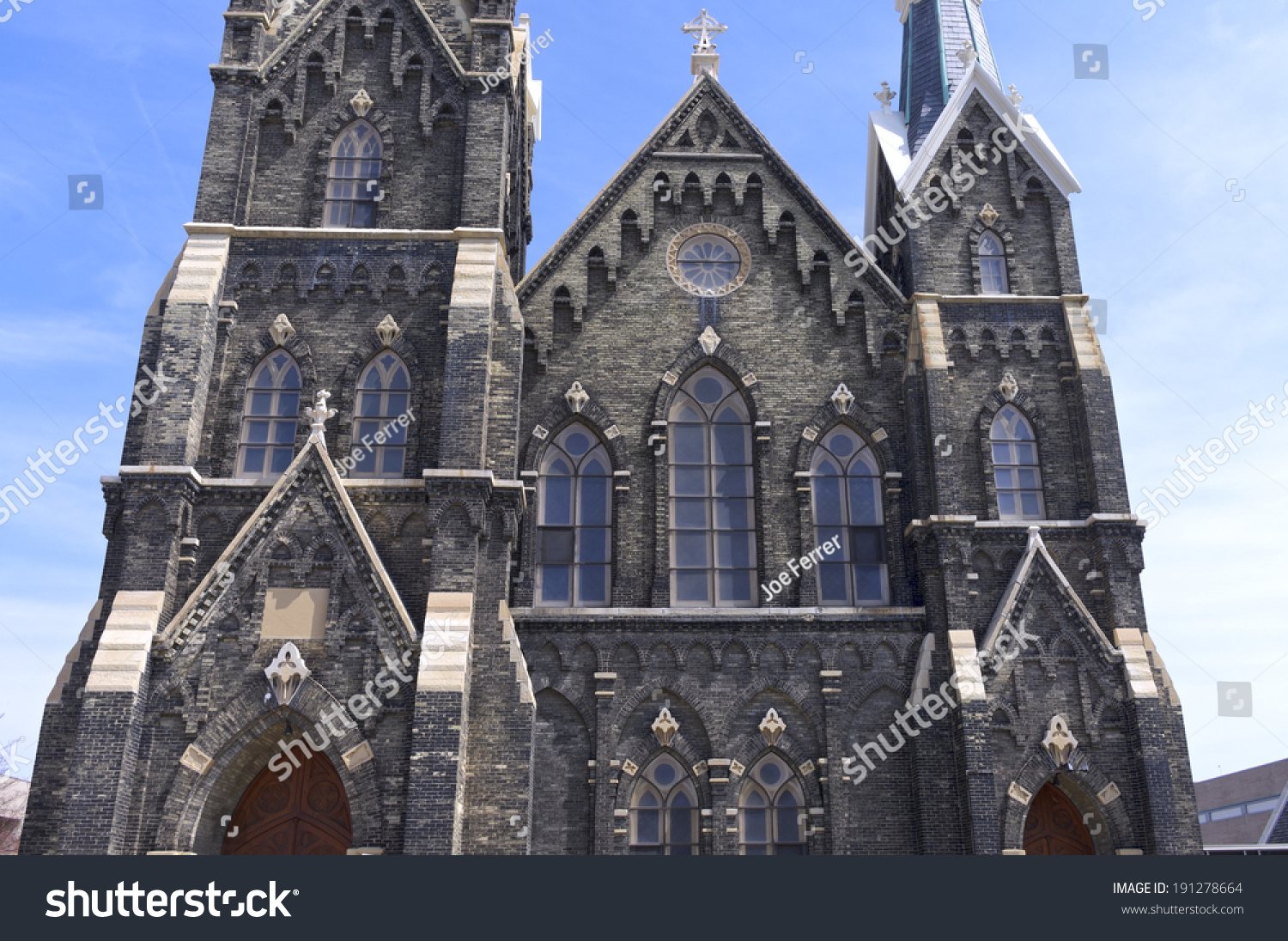 Stock Photo Historic Church Of Gothic Revival Architecture Style In Milwaukee Wisconsin 191278664 