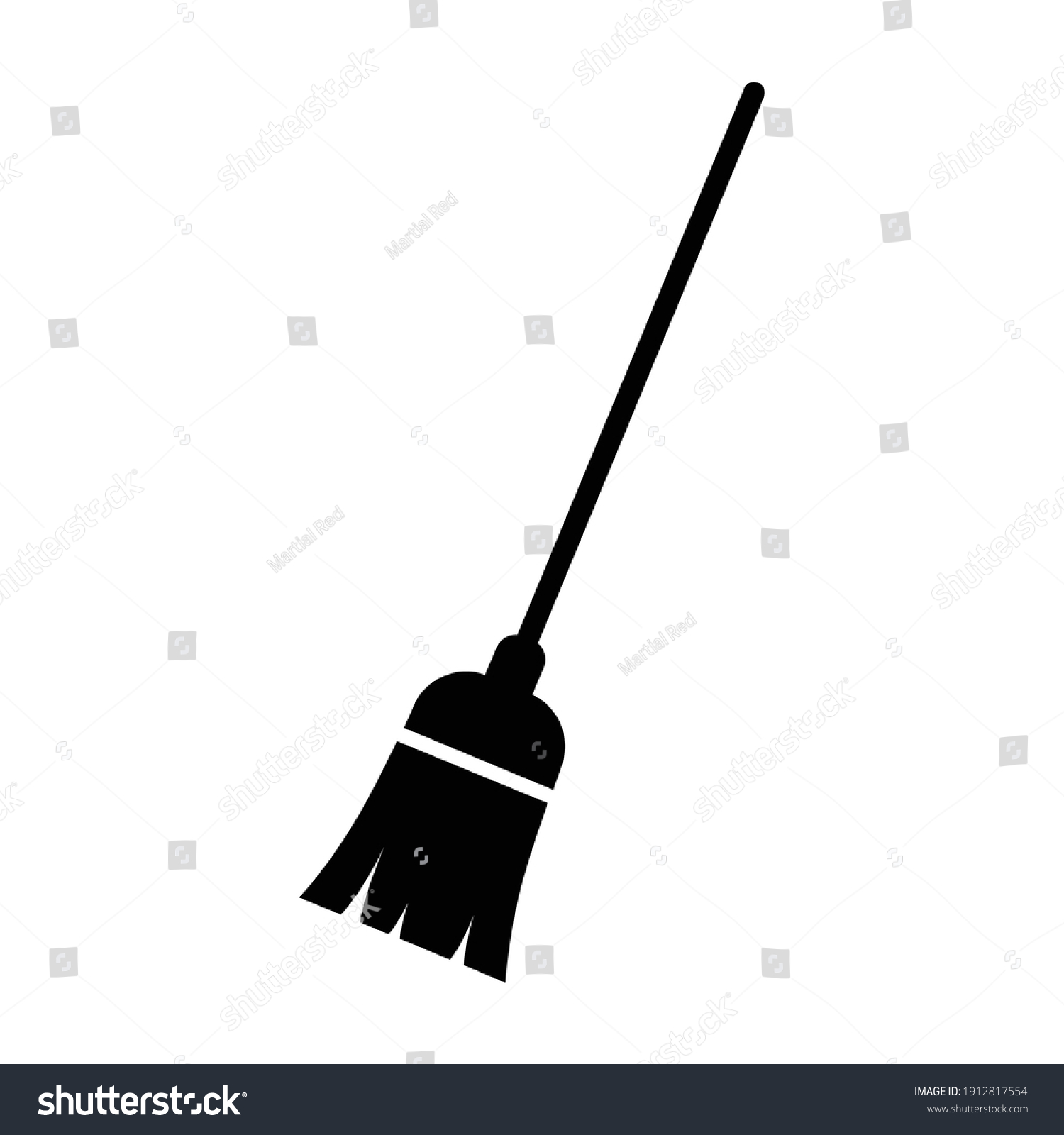 Broom Sweeper Cleaning Floors Flat Vector Stock Vector Royalty Free Shutterstock