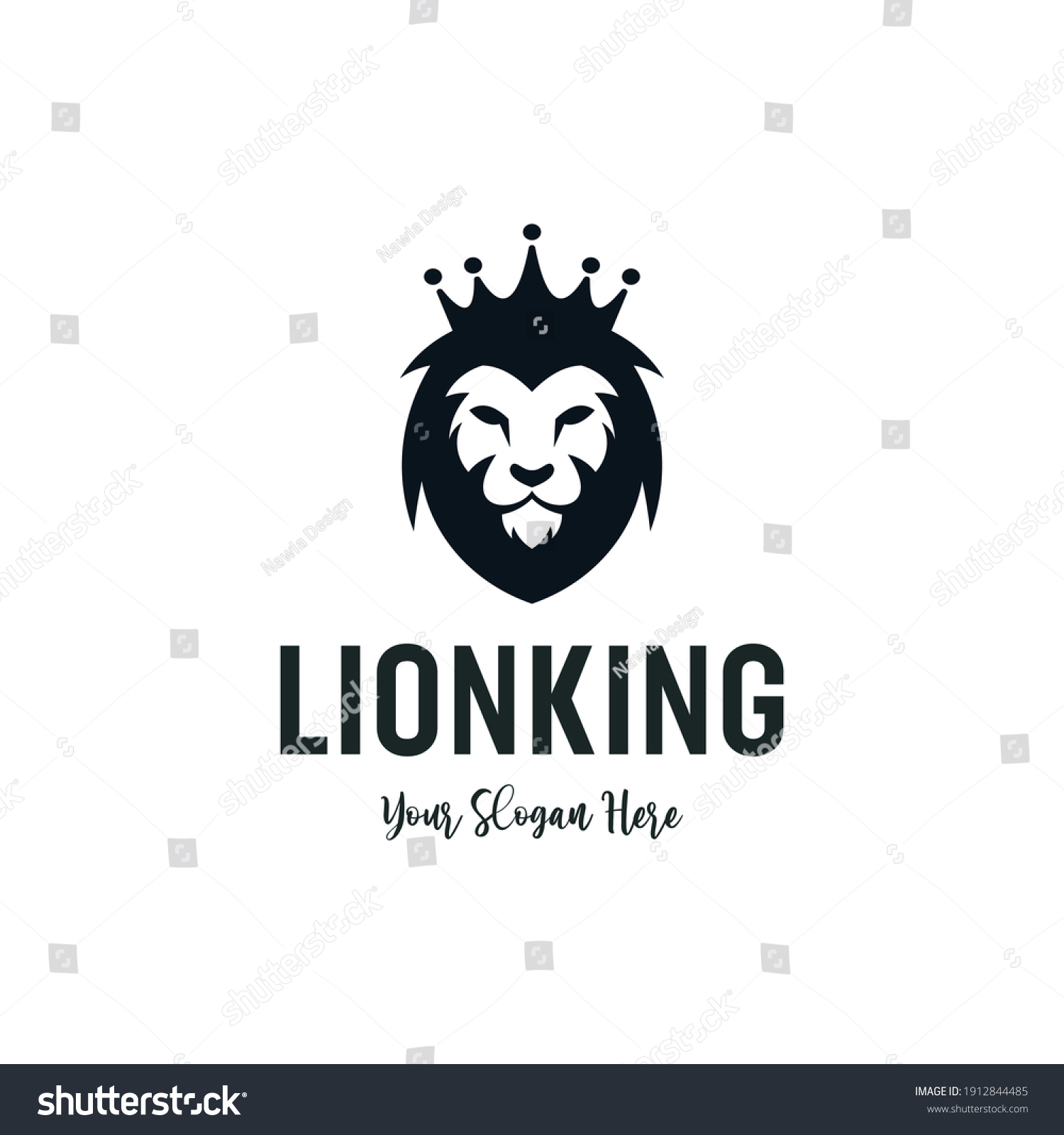 Vintage Black Lion King Logo Design Stock Vector (Royalty Free ...