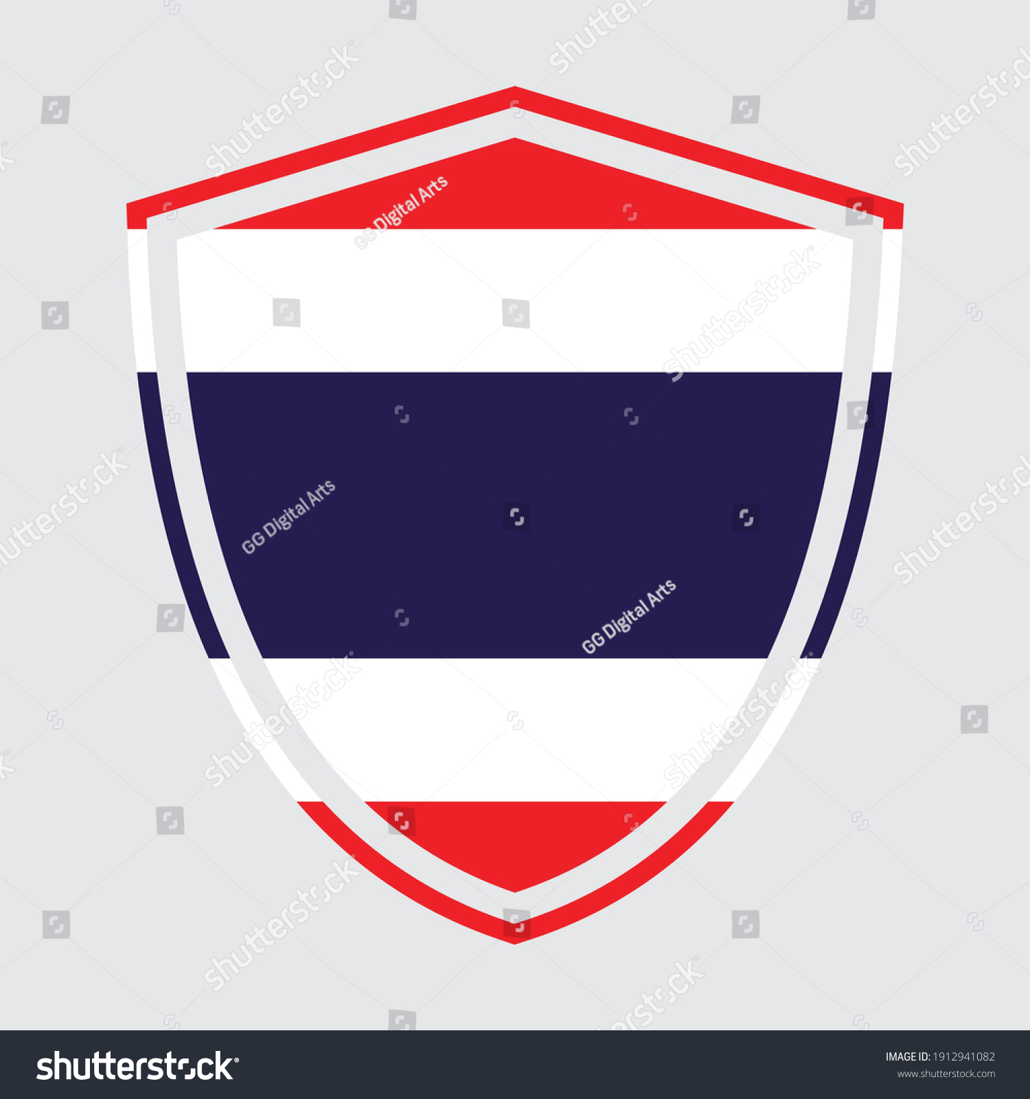 Vector Image Crest Flag Thailand Stock Vector (Royalty Free) 1912941082 ...